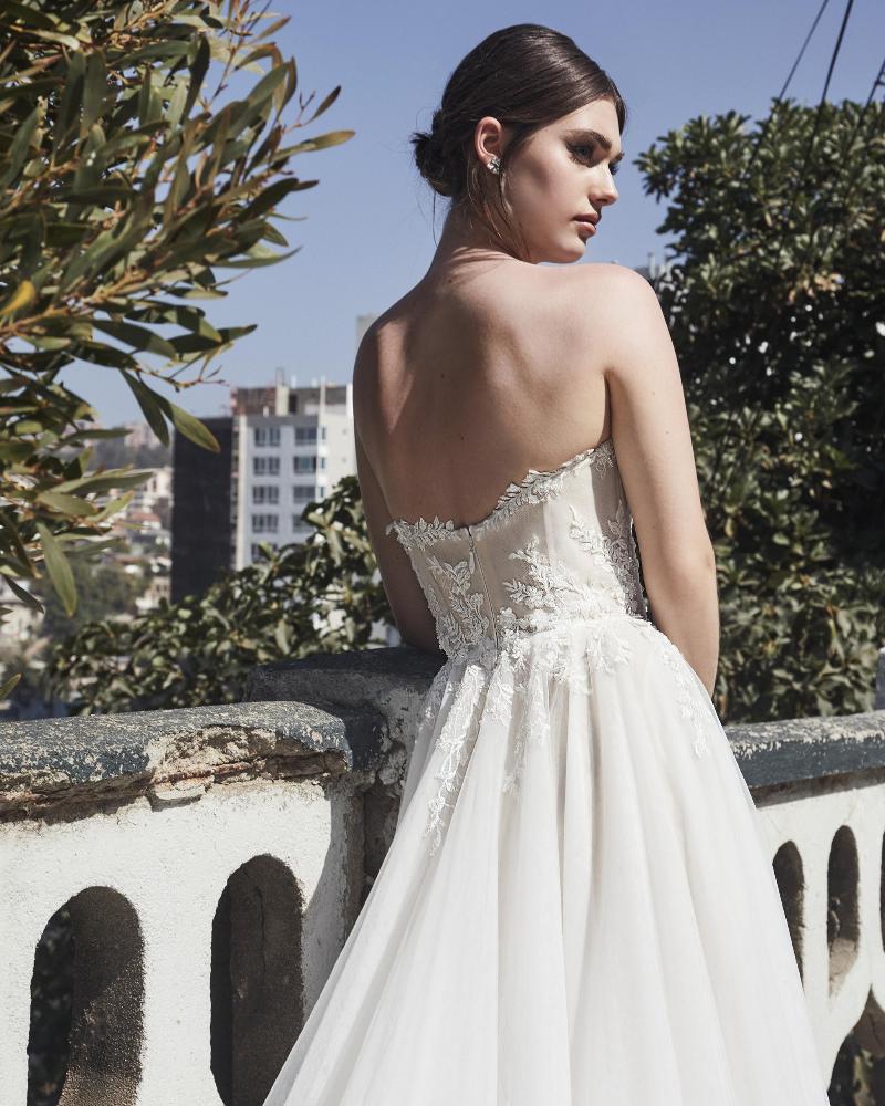 La9242 strapless or off the shoulder wedding dress with tulle and lace6